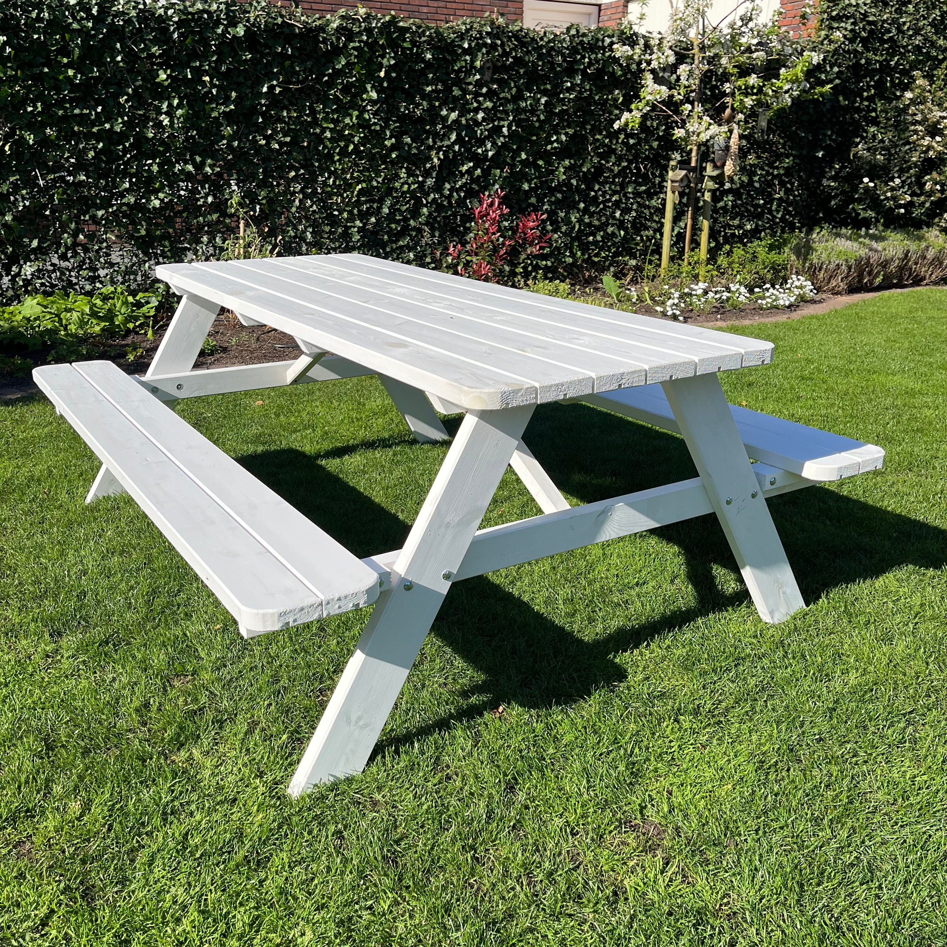 Picknicktisch DeLuxe – Weiß – 200 cm